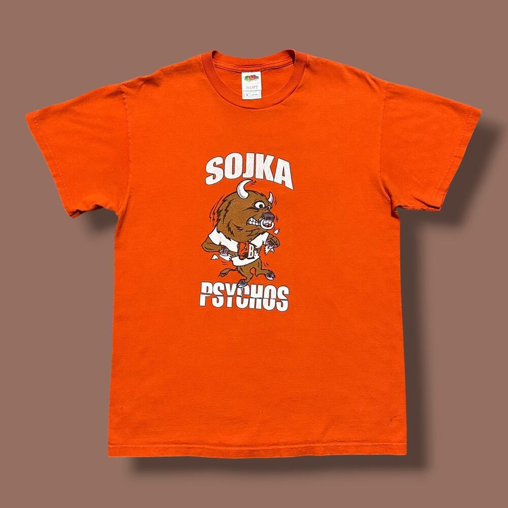 Vintage Bucknell Basketball Shirt y2k Sojka Psycho Graphic Tee Orange Medium